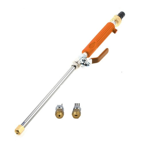 "Heavy-duty pressure washer attachment, blue, with sturdy design for cleaning dirt and grime effectively on various surfaces.