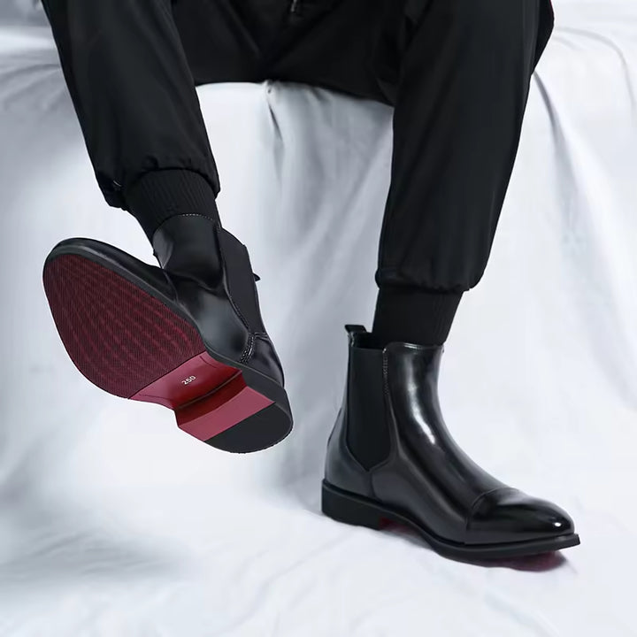 Men's Sleek Chelsea Boots with Elastic Panels