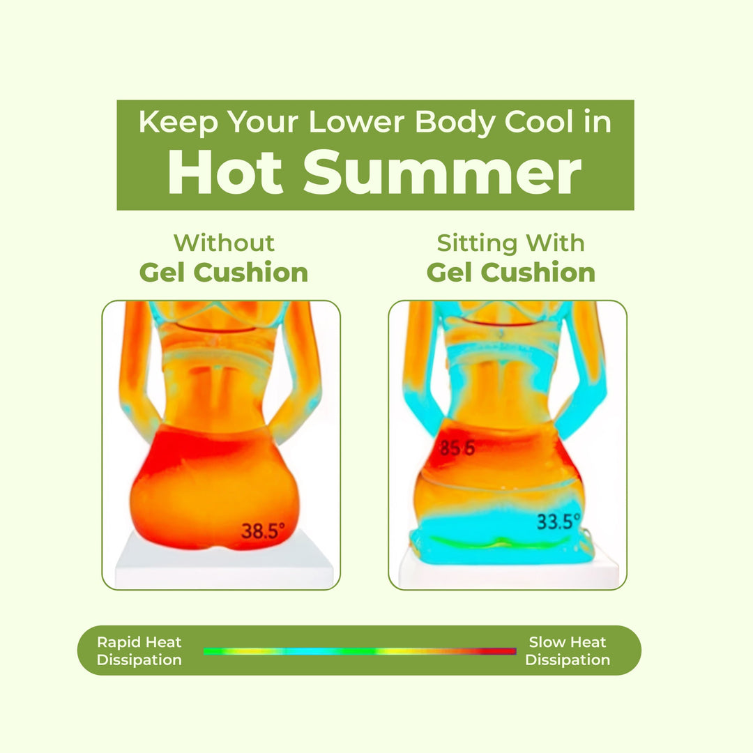 "Honeycomb gel seat cushion with cover, blue ergonomic design, enhances chair comfort at home or office."