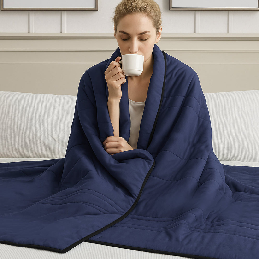 "Ice Cooling Blanket, breathable, moisture-wicking, in soothing blue, green, pink, grey colors, for comfortable sleep."