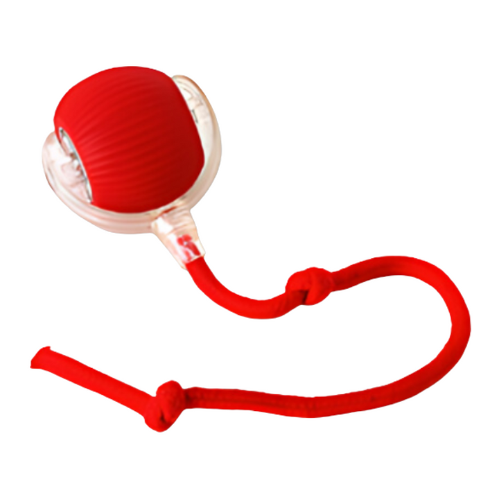 "Interactive cat toy with automated features, durable ABS build in red, green, grey; engages cats with moving parts."