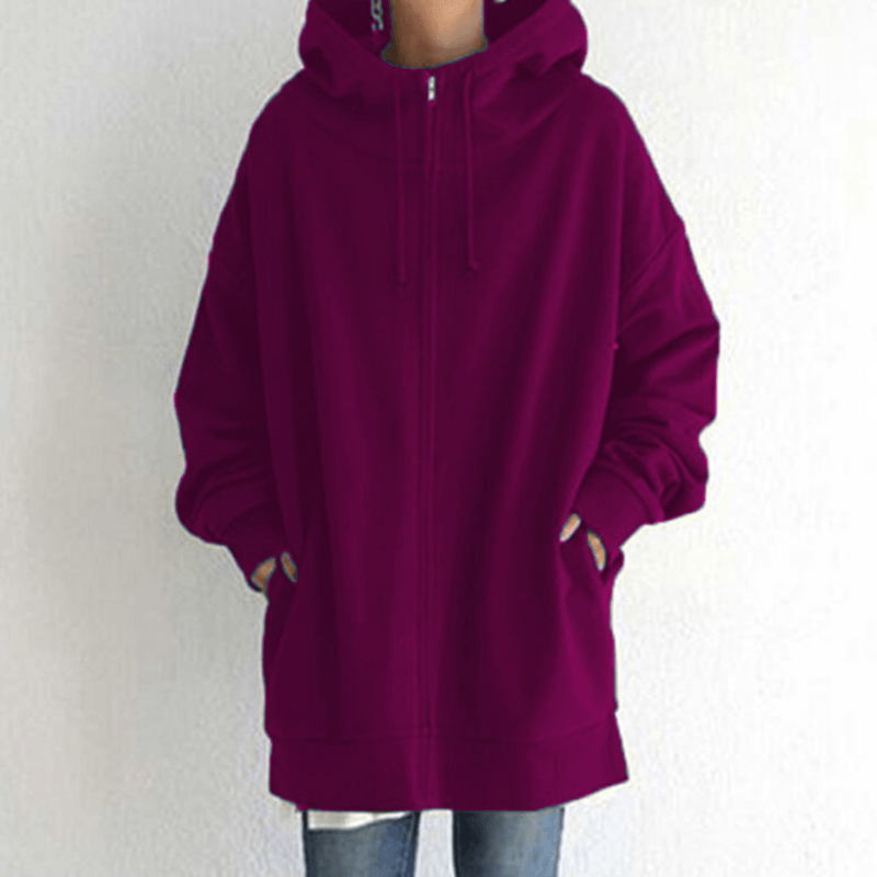 Khaki women's hooded vest jacket with pocket, featuring a front zipper and soft polyester fabric for comfort and style.