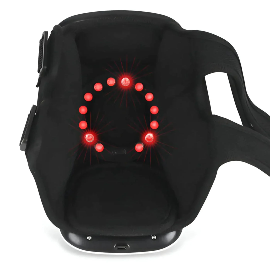 "Knee massager machine with heat and vibration therapy, featuring an ergonomic design for pain relief and mobility improvemen
