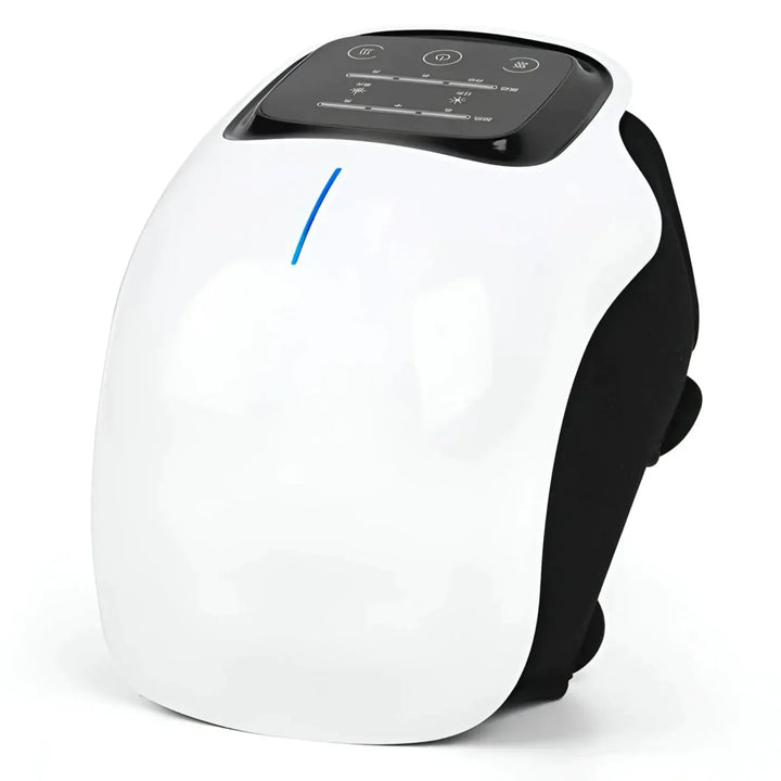 "Knee massager machine with heat and vibration therapy, featuring an ergonomic design for pain relief and mobility improvemen