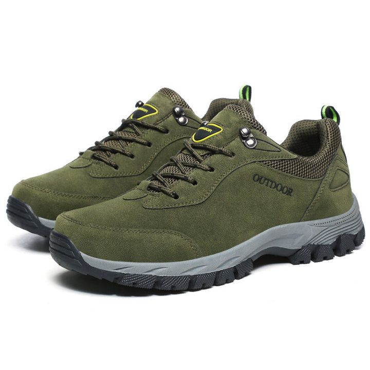 Men's brown orthopedic walking shoes offering foot pain relief with cushioned insoles and supportive arch design.