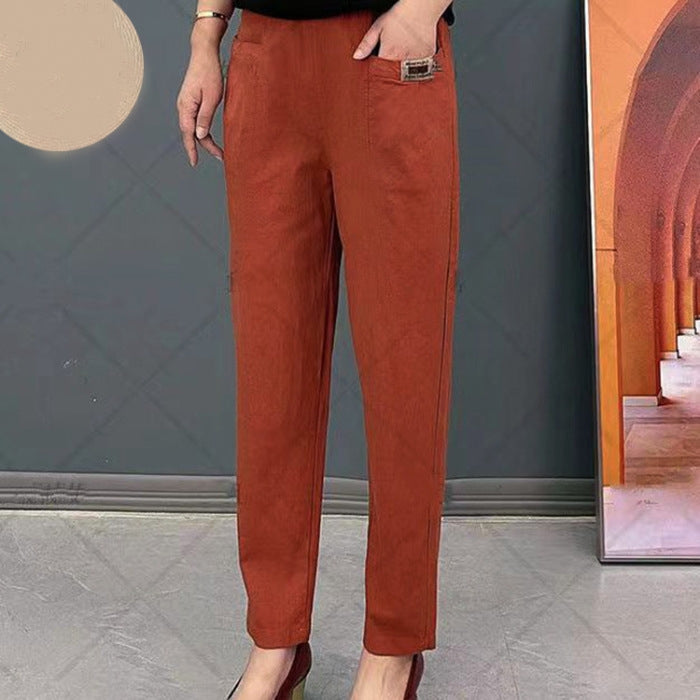 "Men's casual cotton pants, relaxed fit, in versatile style; lightweight, breathable fabric suitable for daily casual wear."