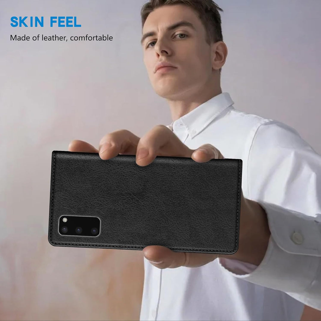 Men's retro leather wallet case for Samsung Galaxy with card slots, cash pocket, PU leather, magnetic closure, elegant design