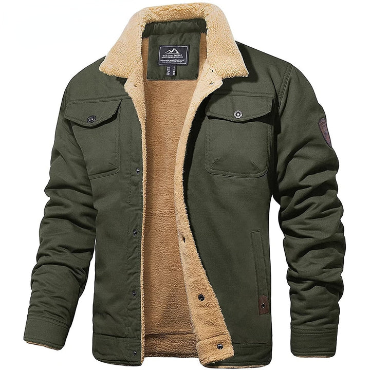 "Men's vintage bomber jacket in black, offering winter warmth with classic style and functional pockets."