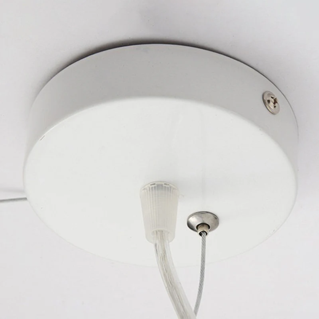 "Modern LED pendant light with cloud-like design, made of PVC and cotton, ideal for interiors. Nimbus style for cozy ambiance