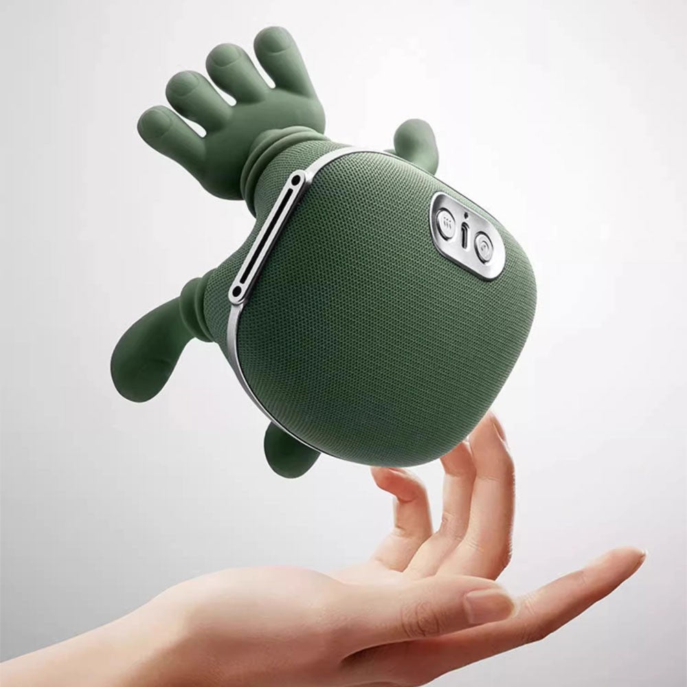 Moss Green neck and shoulder massager, ergonomic design, deep-kneading action, soothing heat therapy, adjustable settings.
