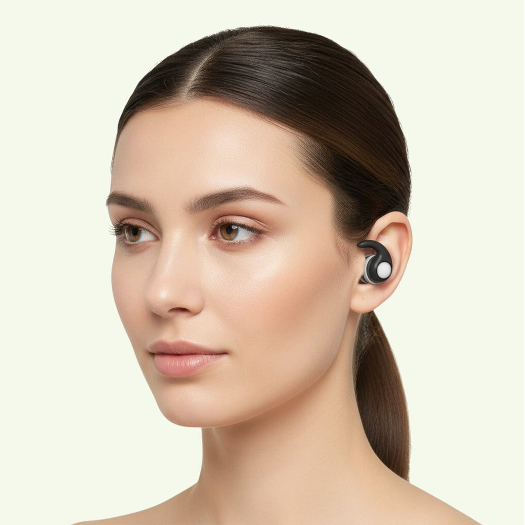 Noise Cancelling Sleep Plugs in Black, Sky Blue, and White. Blocks snoring and noise, designed for comfort and restful nights