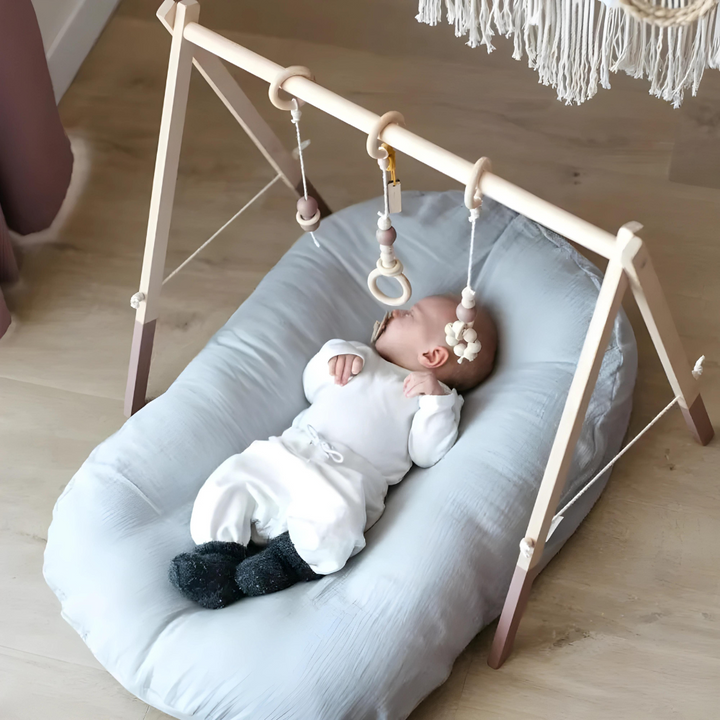 Orthopaedic baby pillow with breathable fabric, prevents flat head, supports alignment, and is perfect for baby sleep.