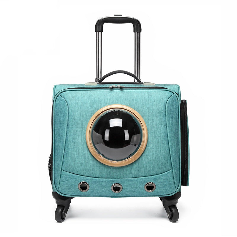 Pet travel capsule with padded interior for safety and comfort, ideal for vehicle fits and easy-to-clean features.