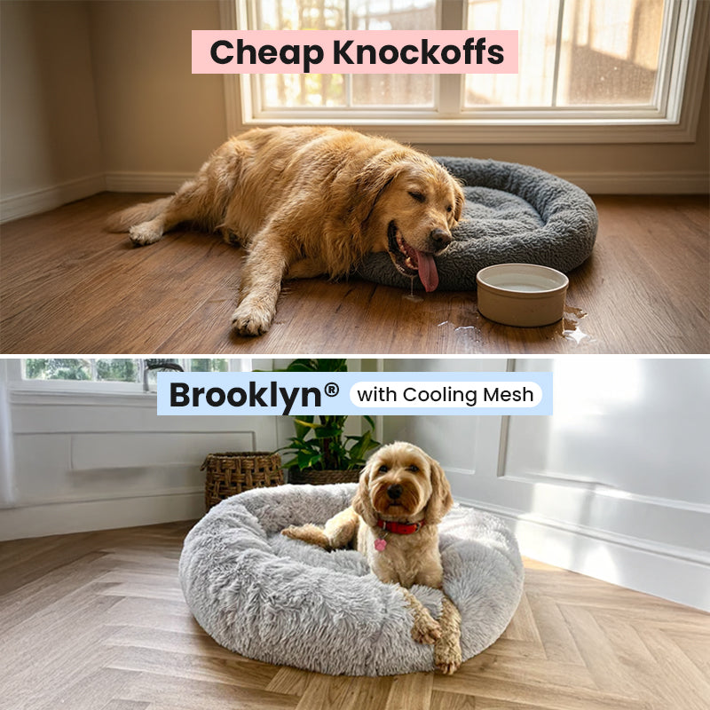 "Plush Brooklyn Deep Sleep Pet Bed in stylish colors, various sizes, perfect for your pet's comfort and home decor."