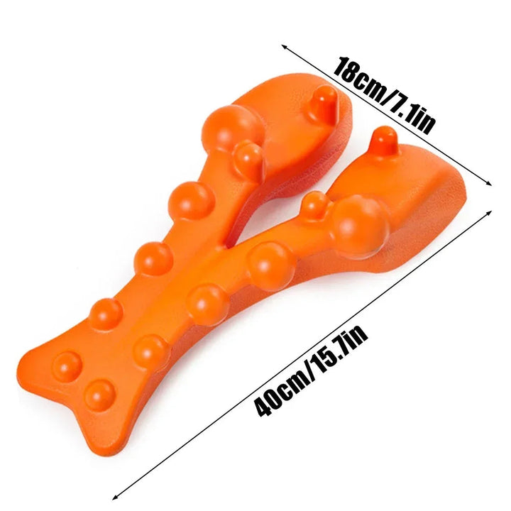 "RelaxTherapy neck and shoulder massager for pain relief, ergonomic design in high-quality materials, perfect for tension eas