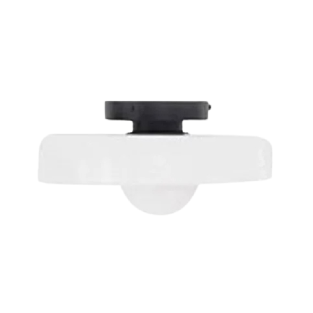 "Round ceiling lamp of high-quality glass in vibrant orange, stylish design, perfect for modern interiors, enhancing any spac