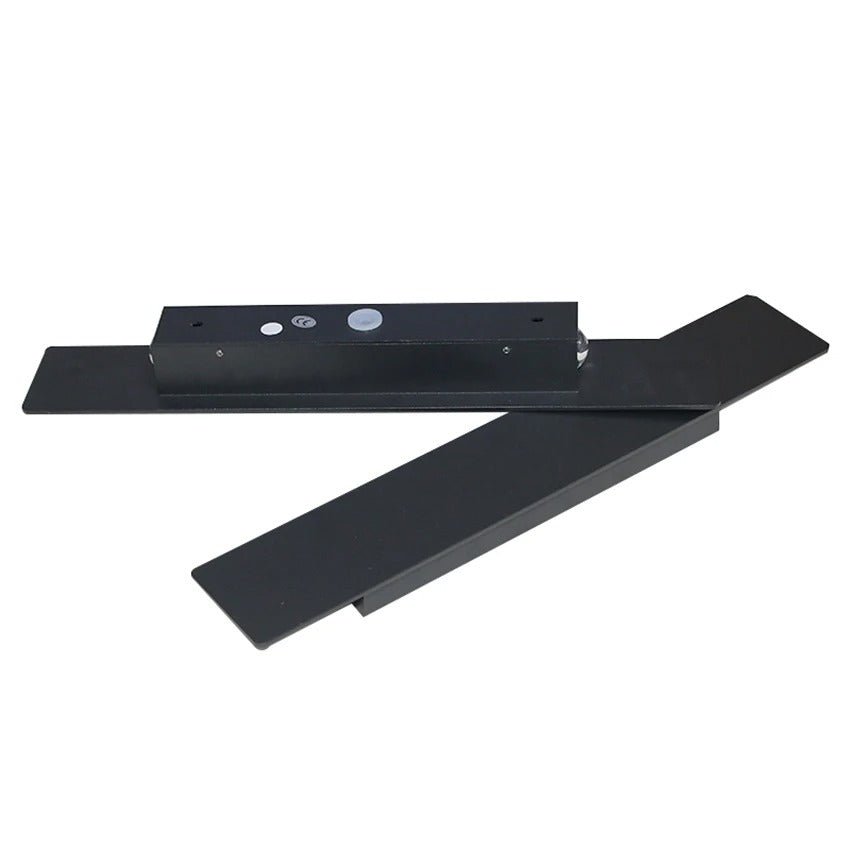 "Sleek black weatherproof LED wall light for outdoor use, featuring modern design and durable aluminum construction."