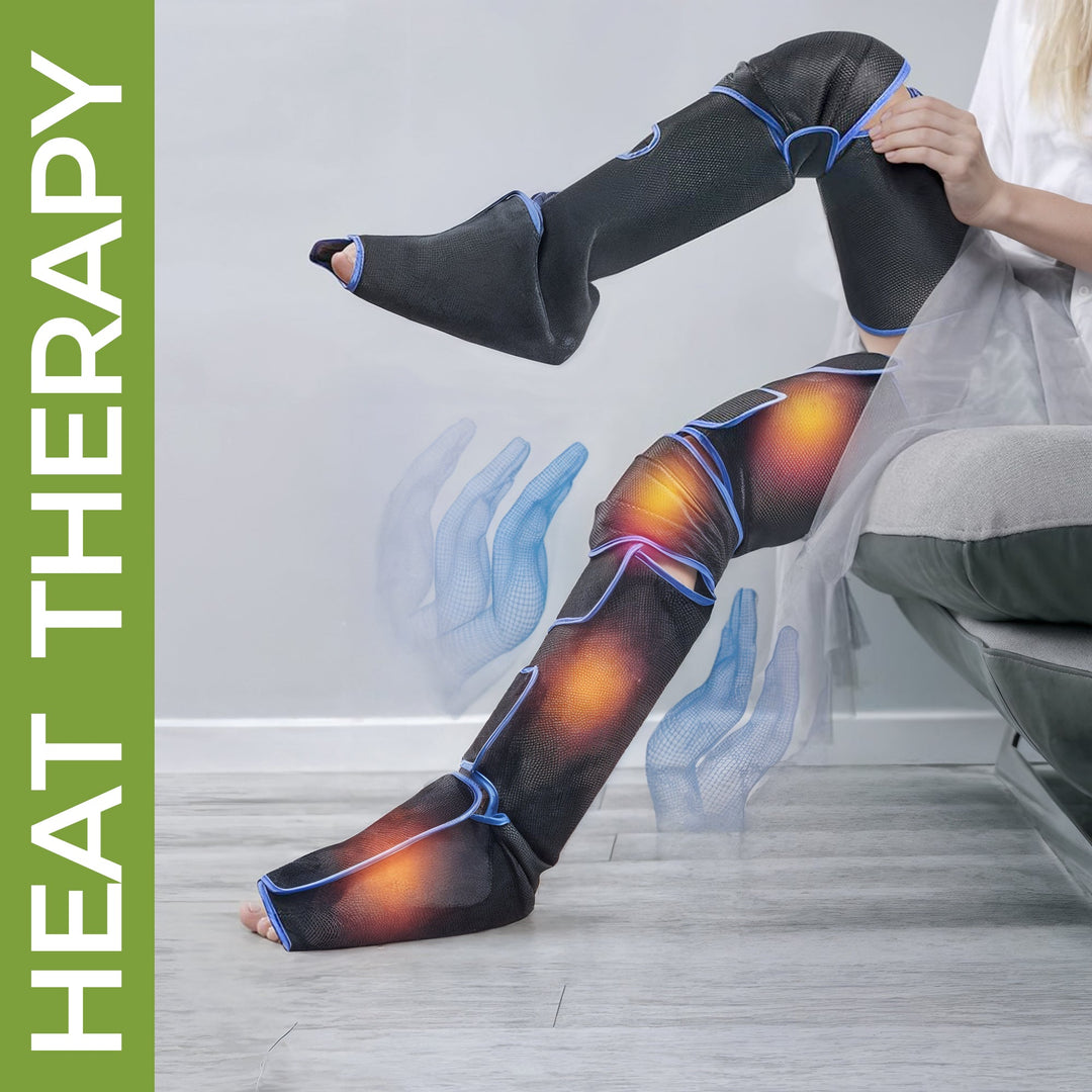 "Snug-fitting leg sleeves massager delivering soothing relaxation, adjustable for intensity, perfect for home or travel use."