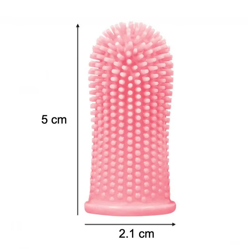 "Soft silicone finger toothbrush for pets, ideal for stress-free dental care with gentle bristles, easy handling for dogs and