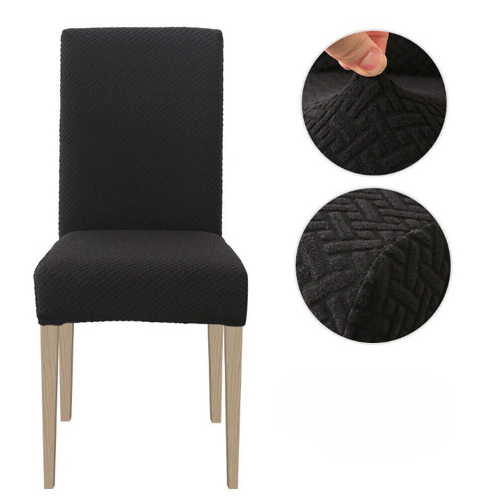 "Stylish dining chair seat covers in various colors and patterns, offering a snug fit and protective home decor solution."