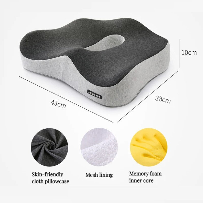 "Ultimate comfort lumbar pillow with memory foam providing ergonomic support for office chairs and car seats, promotes wellne