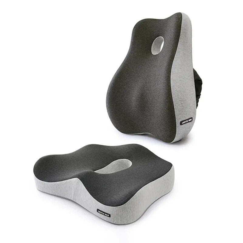 "Ultimate comfort lumbar pillow with memory foam providing ergonomic support for office chairs and car seats, promotes wellne