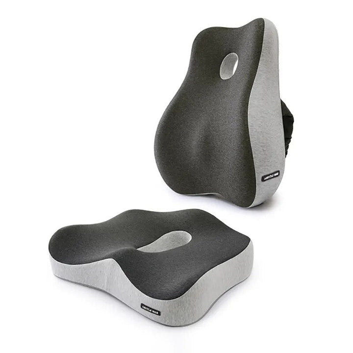 "Ultimate comfort lumbar pillow with memory foam providing ergonomic support for office chairs and car seats, promotes wellne