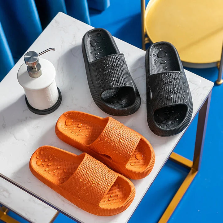Unisex EVA Cloud Cushion Slides in multiple colors like Black, Blue, Green, offer ultimate comfort and non-slip support.