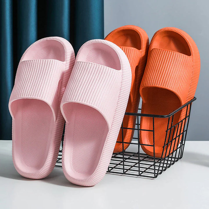Unisex EVA Cloud Cushion Slides in multiple colors like Black, Blue, Green, offer ultimate comfort and non-slip support.
