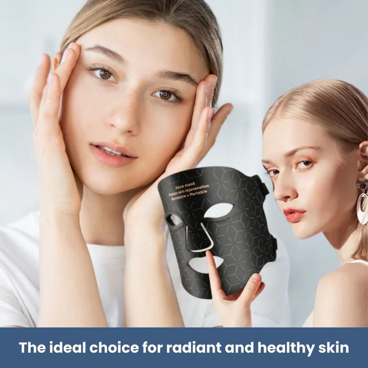 "Unisex LED light therapy mask for youthful skin, featuring advanced LED lights, ergonomic design, and multiple light modes."