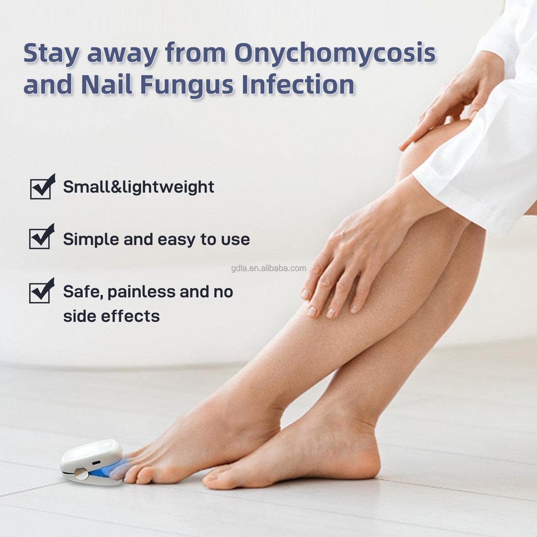 Unisex Nail Fungus Laser Device with dual wavelength lights, showing compact design and portability for effective home use.