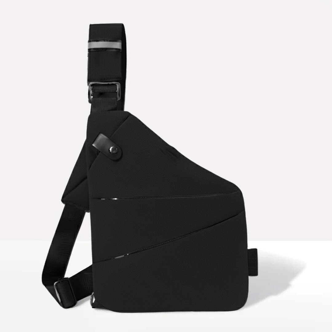 Unisex anti-theft RFID crossbody bag, multi-coloured, featuring sleek design, hidden pockets, and slash-resistant strap.