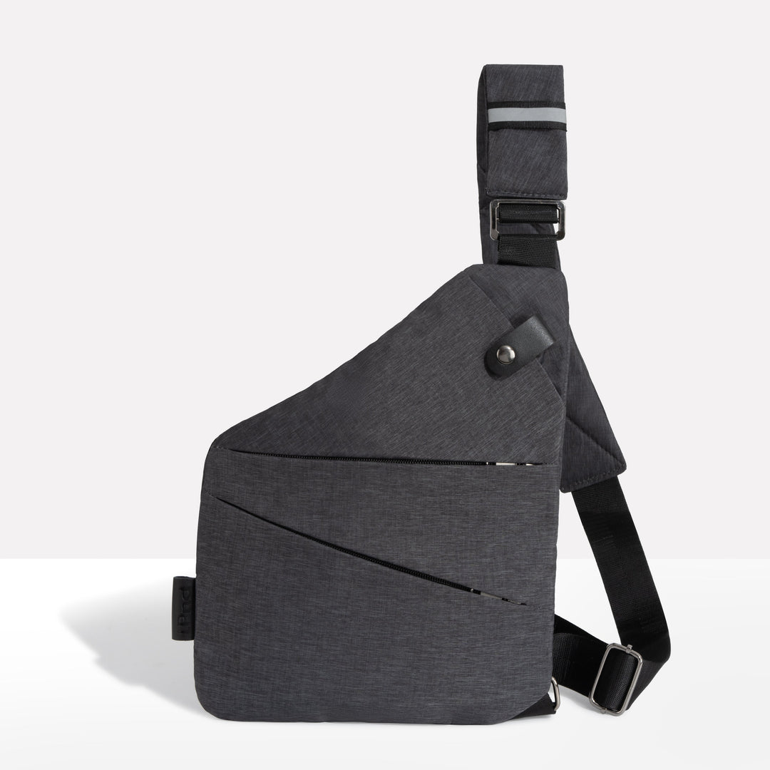 Unisex anti-theft RFID crossbody bag, multi-coloured, featuring sleek design, hidden pockets, and slash-resistant strap.
