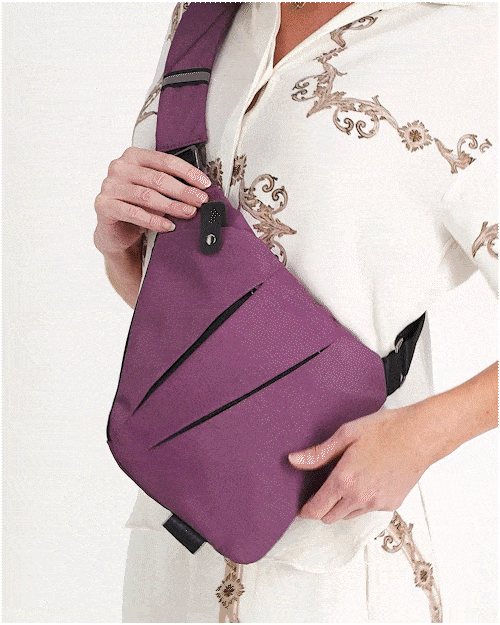 Unisex anti-theft RFID crossbody bag, multi-coloured, featuring sleek design, hidden pockets, and slash-resistant strap.