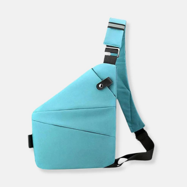 Unisex anti-theft crossbody bag with hidden pockets, ergonomic design, secure zipper, and water-resistant fabric, perfect for