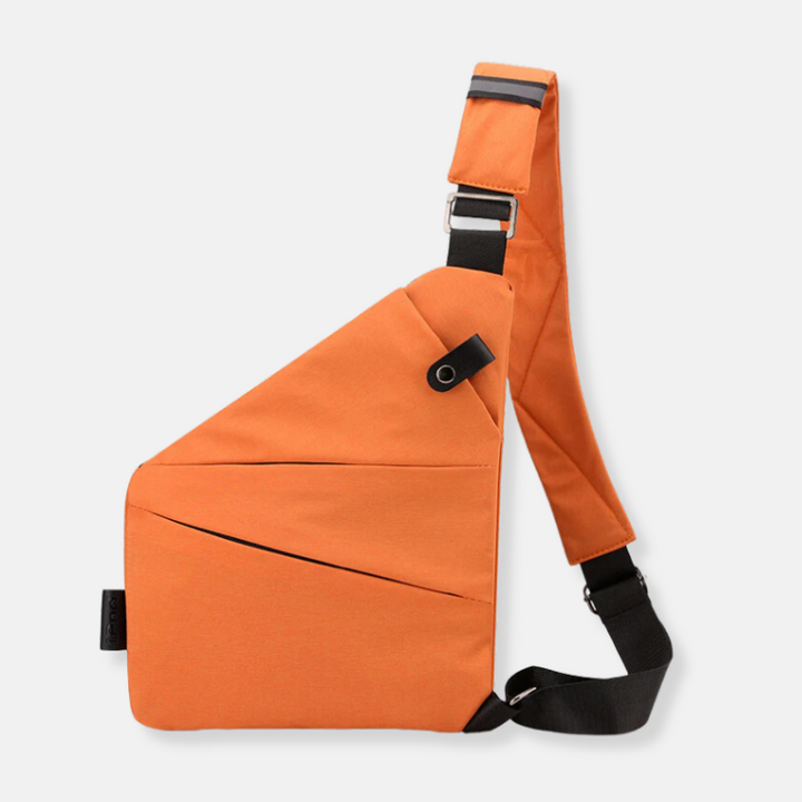 Unisex anti-theft crossbody bag with hidden pockets, ergonomic design, secure zipper, and water-resistant fabric, perfect for