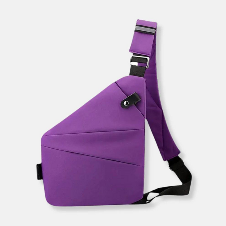 Unisex anti-theft crossbody bag with hidden pockets, ergonomic design, secure zipper, and water-resistant fabric, perfect for