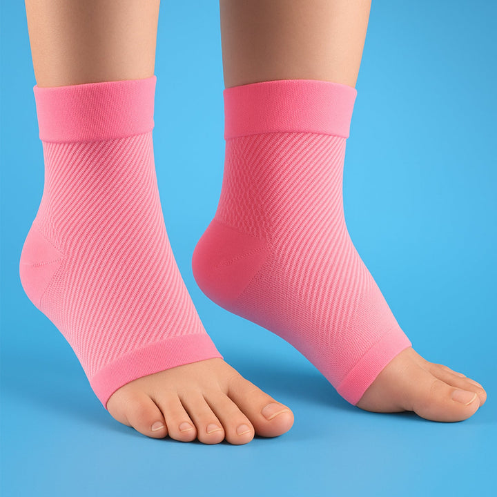 "Unisex foot & ankle compression sleeve socks, open-toe design, breathable fabric, enhances circulation, supports foot pain r