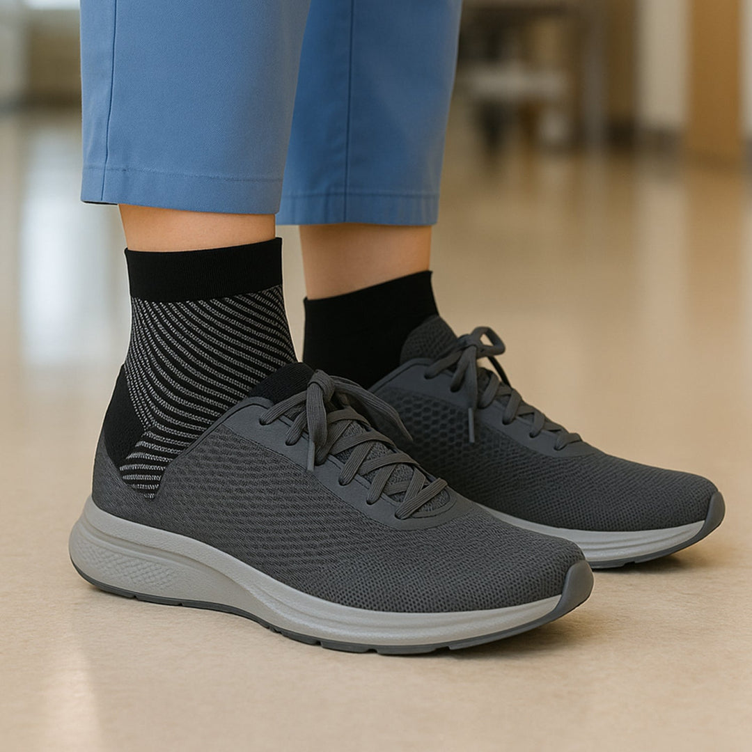 "Unisex foot & ankle compression sleeve socks, open-toe design, breathable fabric, enhances circulation, supports foot pain r