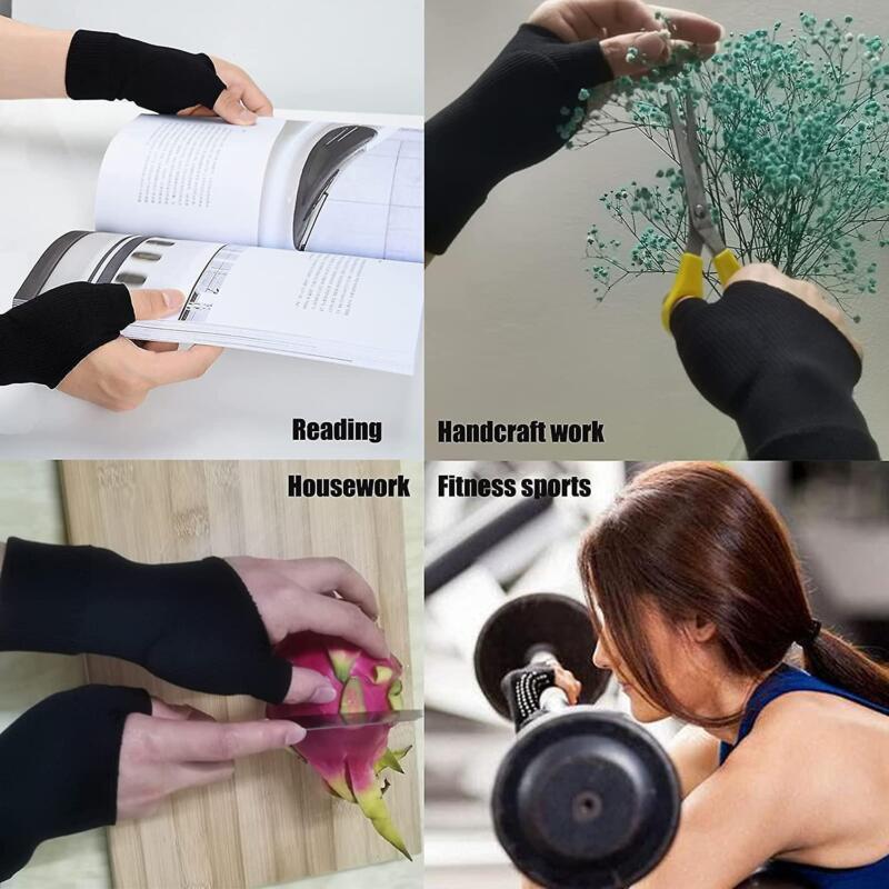 Unisex gel thumb support gloves in black, featuring gel cushions for joint pain relief and arthritis support. Health & Wellne