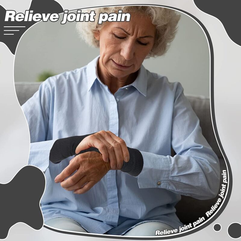 Unisex gel thumb support gloves in black, featuring gel cushions for joint pain relief and arthritis support. Health & Wellne