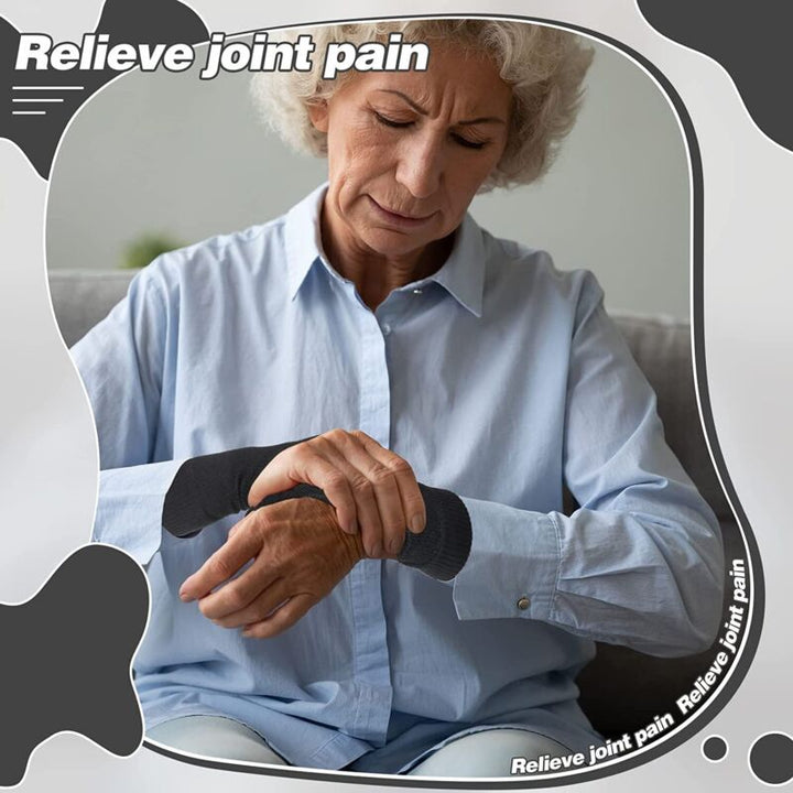 Unisex gel thumb support gloves in black, featuring gel cushions for joint pain relief and arthritis support. Health & Wellne