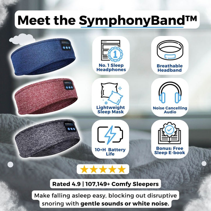 Unisex wireless sleep headband headphones in ocean blue, featuring a comfortable, stretchy design for noise-cancelling sleep.