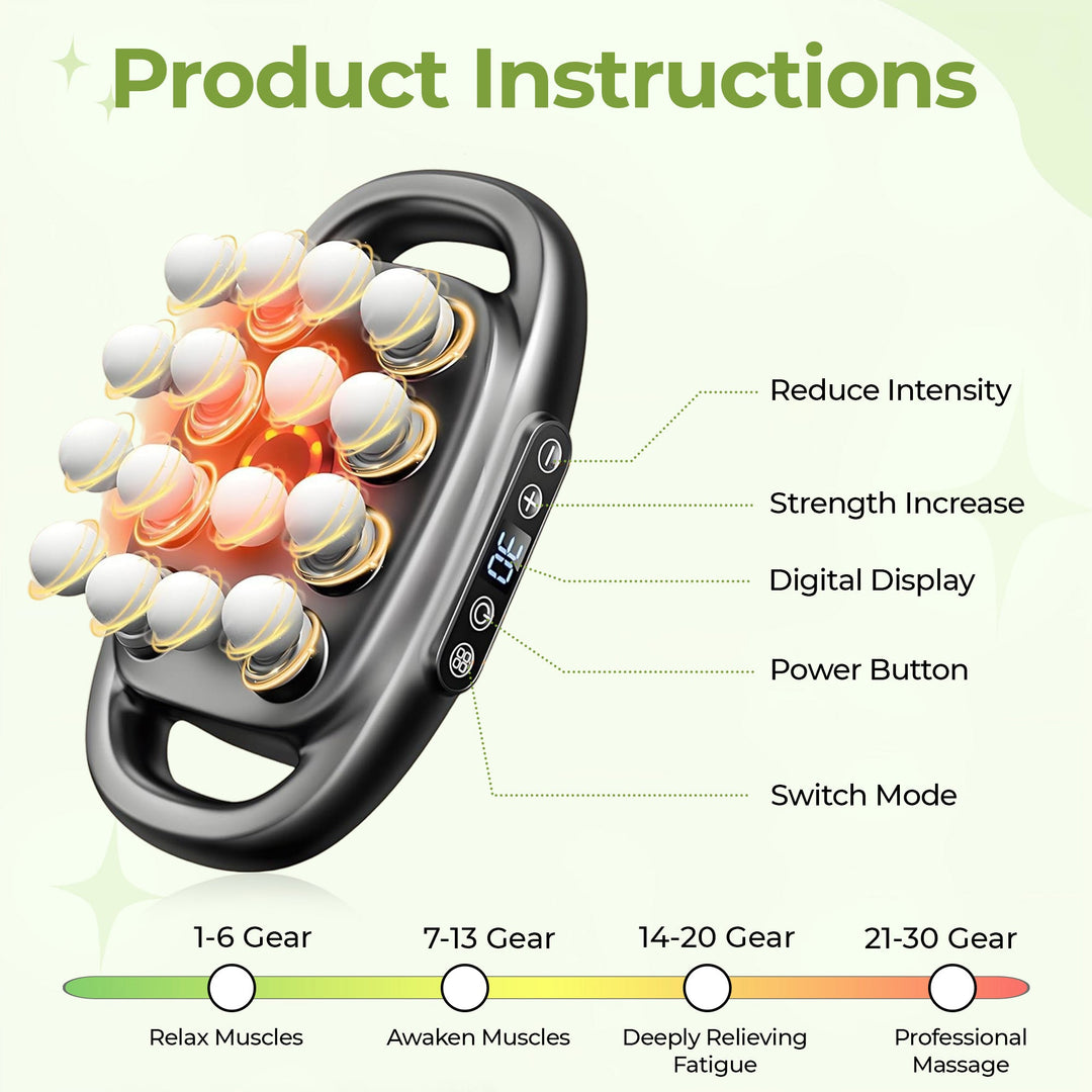 "Versatile multi-intensity massager with adjustable settings, ergonomic design, for custom comfort and muscle relaxation."