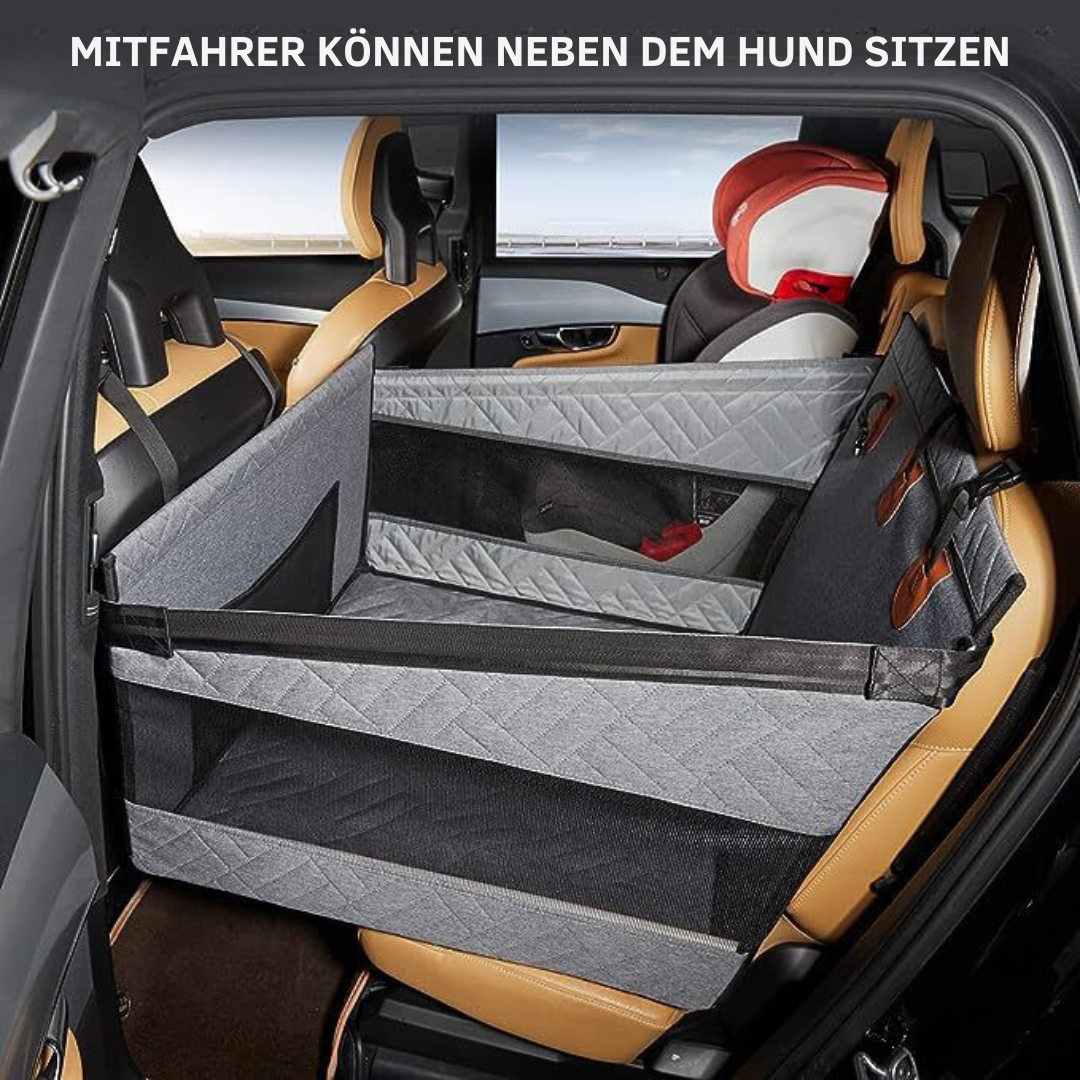 Waterproof dog car safety mat with memory foam, offering comfort and protection; fits all vehicle interiors seamlessly.