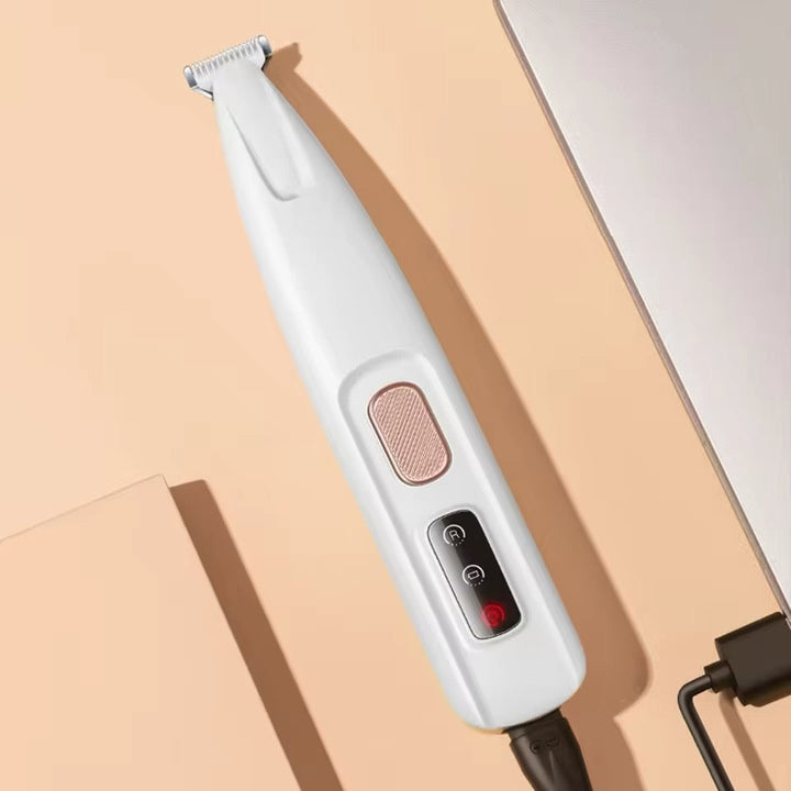 Waterproof pet paw trimmer with ergonomic design, LED light, and USB charging for precise grooming and easy maintenance.