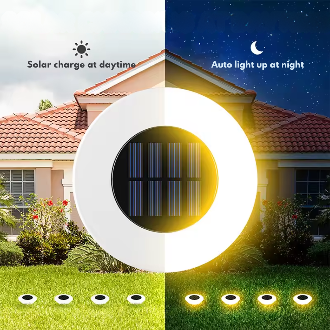 Weatherproof solar outdoor garden light, rust-proof ABS, warm white glow, IP65-rated, eco-friendly and durable design.