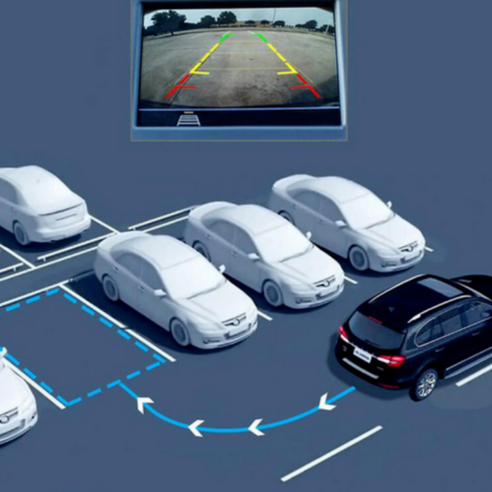 "Wireless waterproof reverse hitch camera, wide-angle lens, durable design, ideal for caravans, high-resolution image."