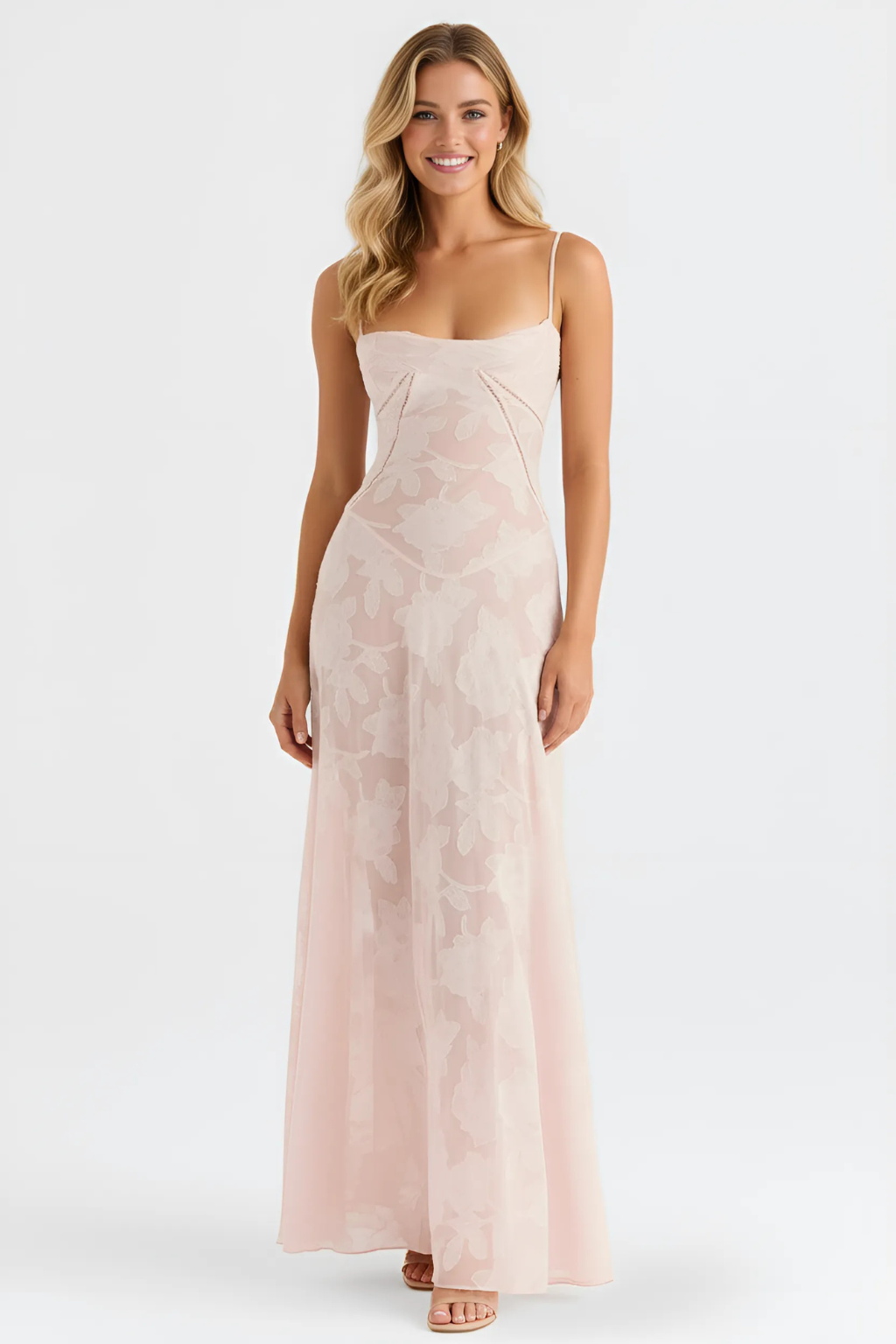 "Womens elegant evening maxi dress with flowing silhouette, available in black, pink, white, perfect for events and weddings.