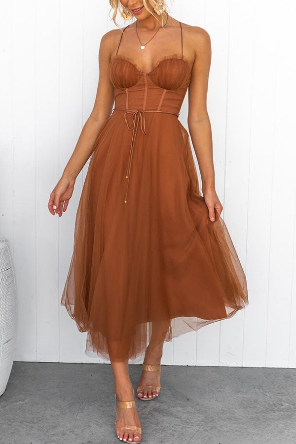 Women's sleeveless maxi dress with flowy silhouette, lightweight layered fabric, perfect for special occasions.
